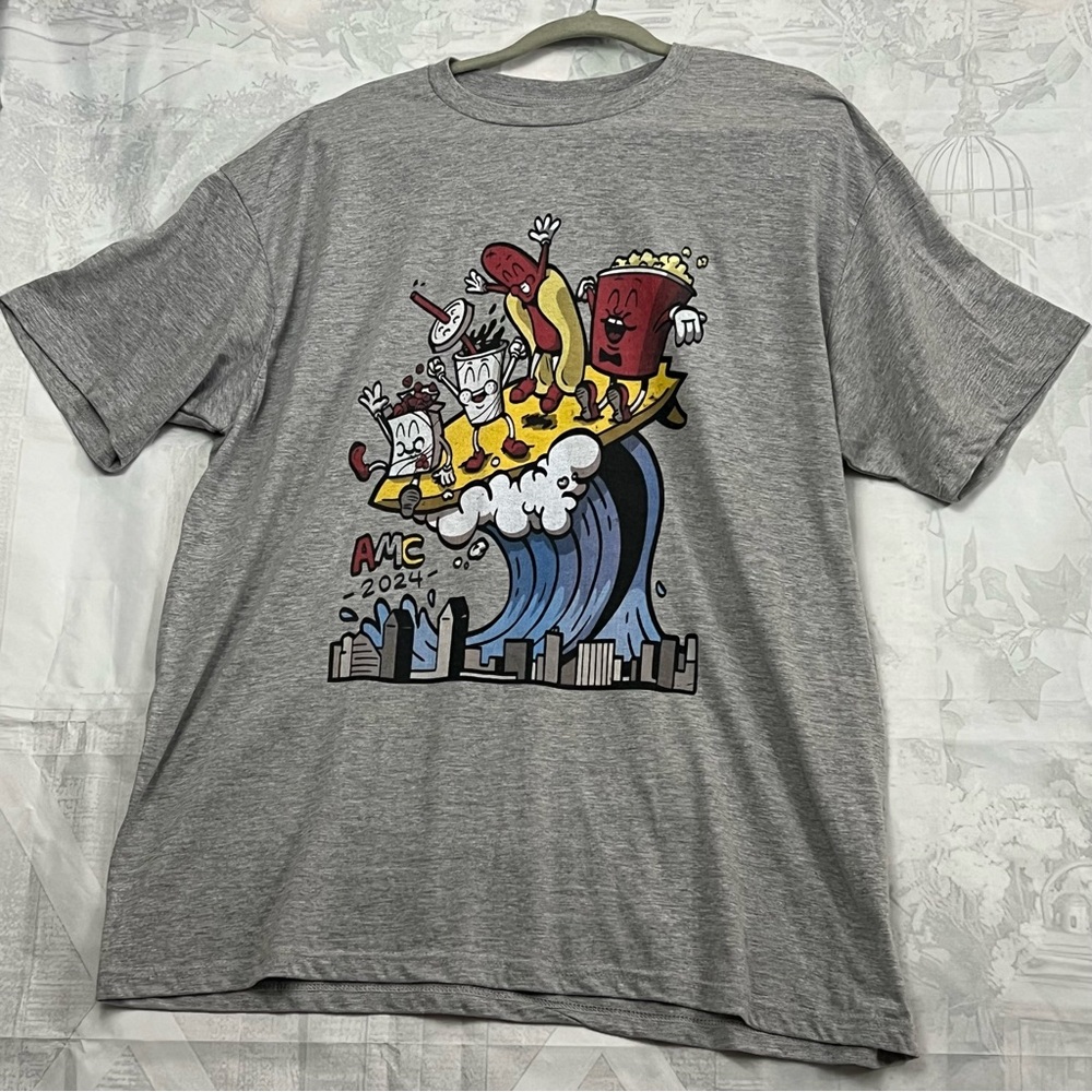 AMC Theatres distressed American Classic Snack 2024 Art Logo graphic tshirt 2XL